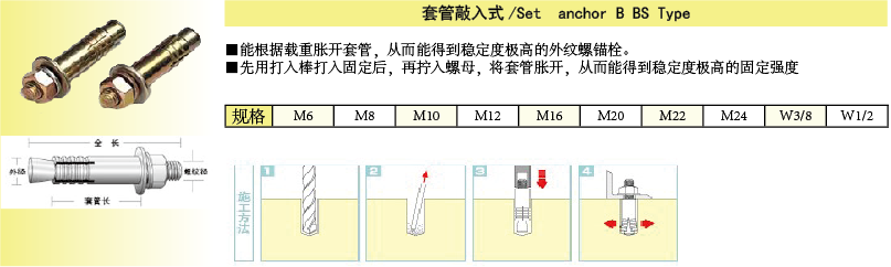 套管敲入式锚栓