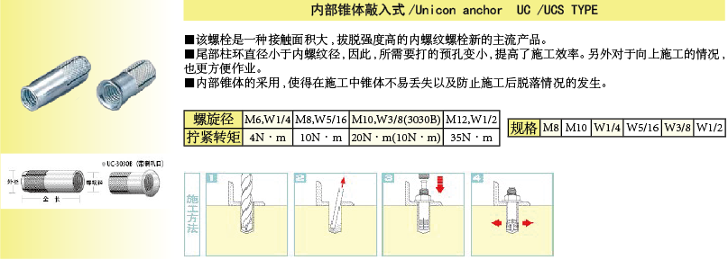 内部敲入式锚栓