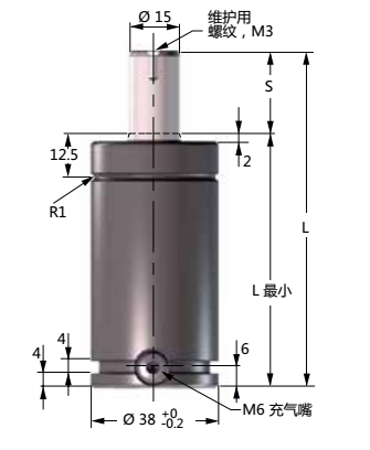 卡勒kaller氮气弹簧tu250型号的十种不同行程