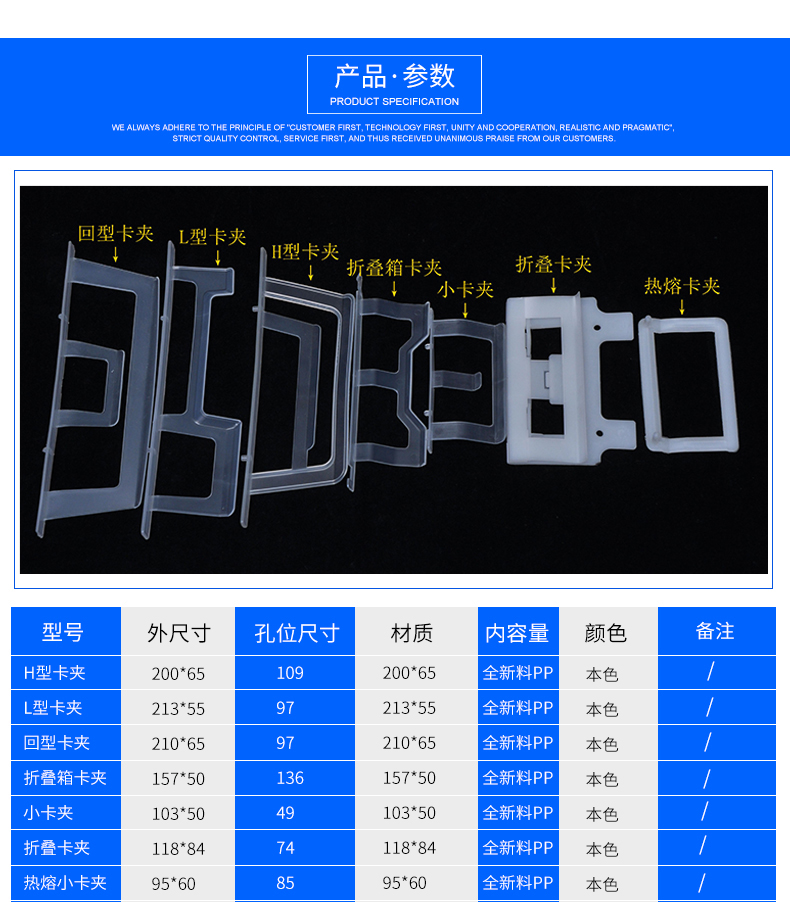 物流箱配套卡夾參數(shù)圖