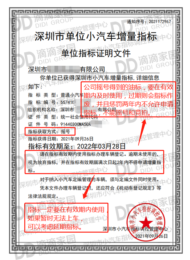單位搖號小汽車指標(biāo)