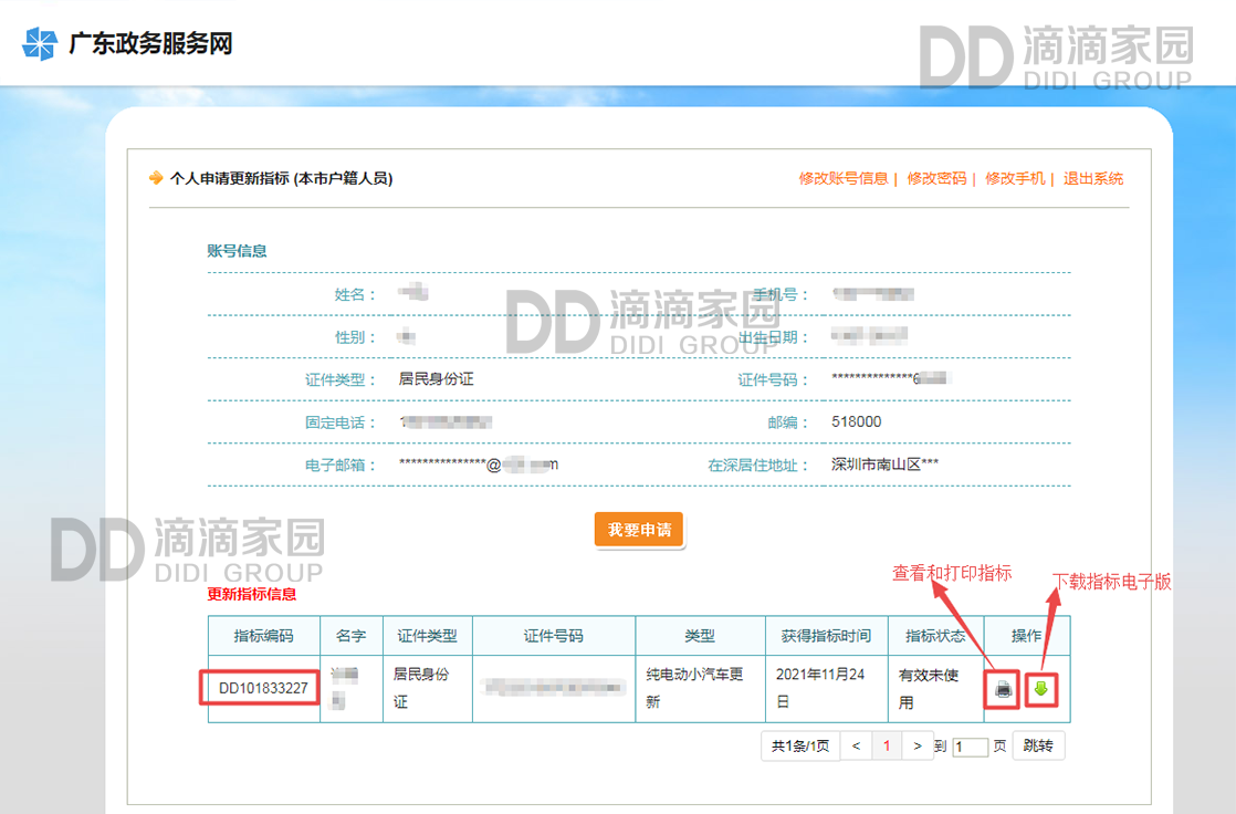 個(gè)人指標(biāo)更新結(jié)果
