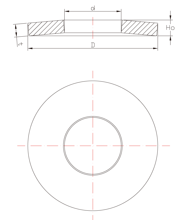 高溫碟形彈簧示意圖