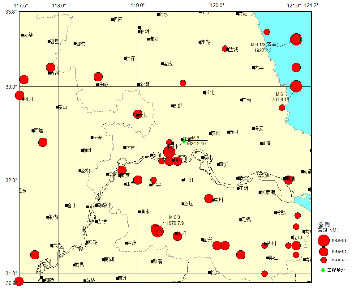 區域地震震中分佈圖
