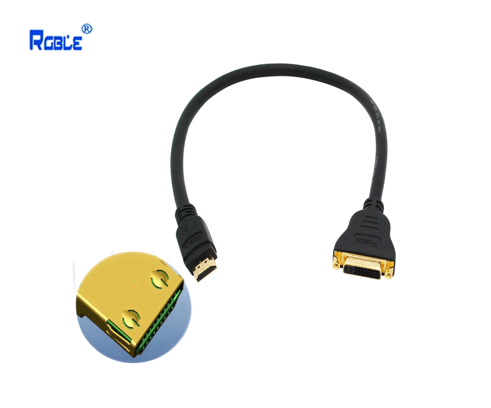 DVI母-HDMI-公(带芯片)- 上海睿观博光电科技股份有限公司