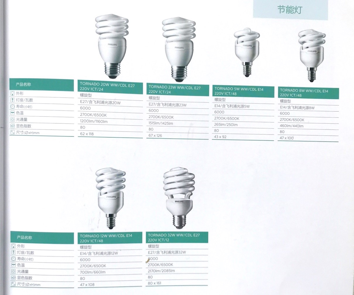 飞利浦全螺旋型节能灯