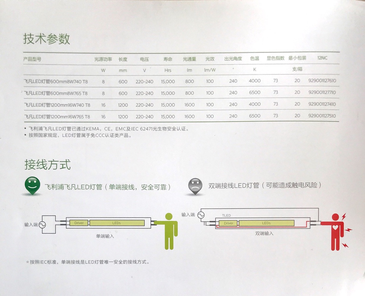 飛利浦飛凡T8 LED燈管 飛利浦飛凡T8 LED燈管