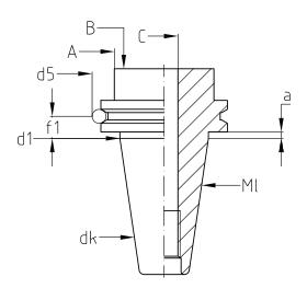 Diebold 7:24錐度刀柄用V型法蘭槽檢測尺寸