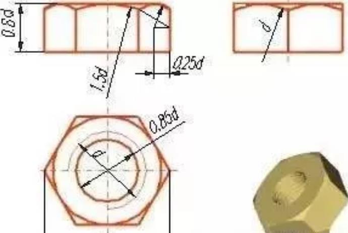 六角螺母CAD圖-無錫晉德