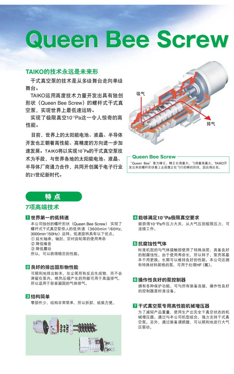 Taiko大晃真空泵BEH-1800特點(diǎn)