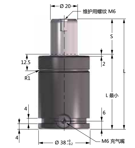 柱塞式氮气弹簧X 500-FCS/FFC安装法兰-上海擎扬精密模具配件有限公司