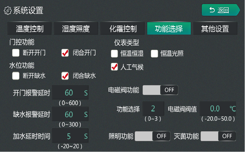 門控和水位功能的選擇