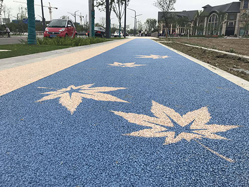 美地寶透水膠粘石路面