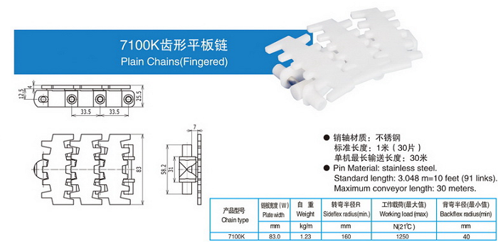  7100K齒形平板鏈