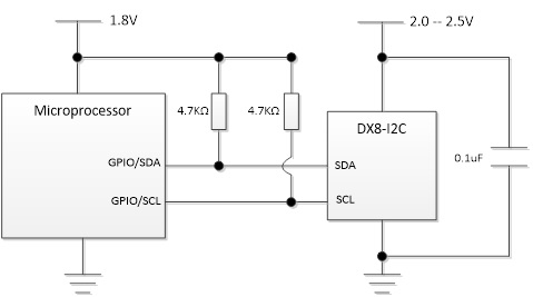 DX81C04加密芯片I2C接口連接2 DX81C04加密芯片I2C接口連接2