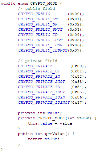 DX82的Java語言的CRYPTO_MODE DX82的Java語言的CRYPTO_MODE