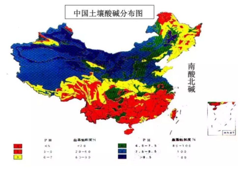 中国土壤酸碱度分布图图片