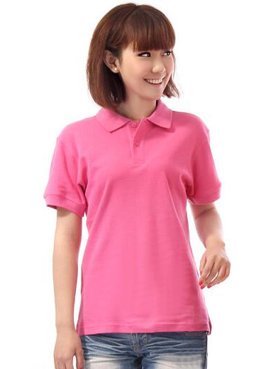 粉色T恤工作服