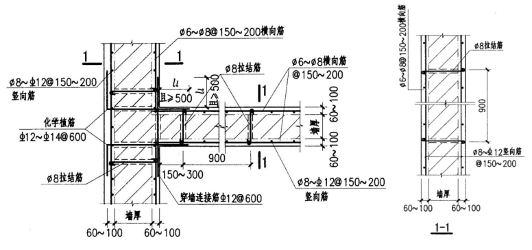 鋼筋混凝土面層（板墻）加固磚墻