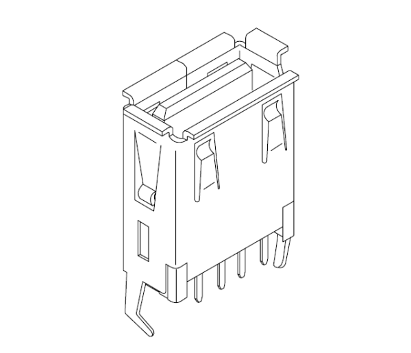 USB A母 直插插座