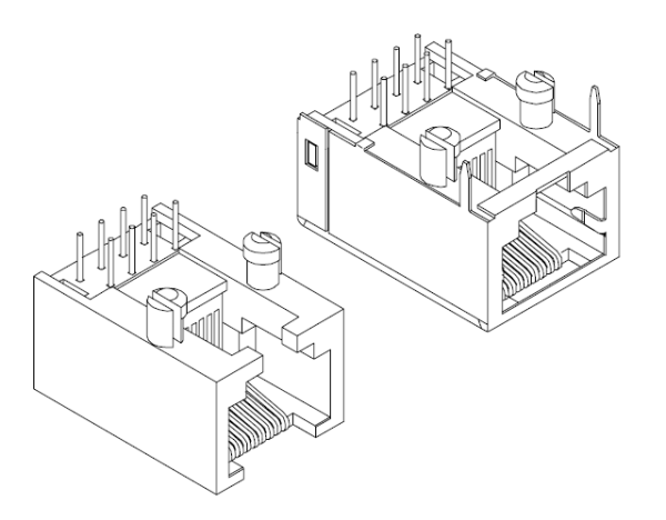 90度彎插式鏤空型電話網口插座