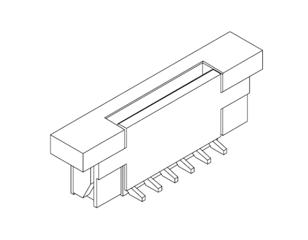 1.00mm薄膜電纜插座  立貼帶鎖扣