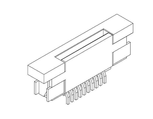 1.00mm薄膜電纜插座 臥貼帶鎖扣