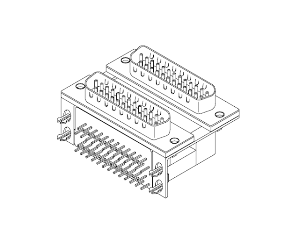 雙層D-SUB 90度彎插焊板