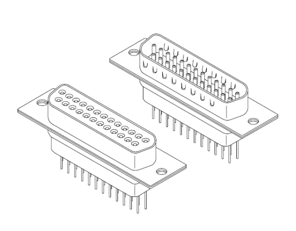 車針直插焊板式D-SUB連接器