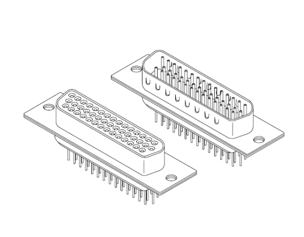 高密直插焊板式D-SUB連接器