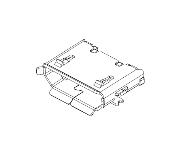 Micro USB B型 臥貼母座