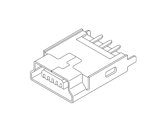 Mini USB B母 直插180度