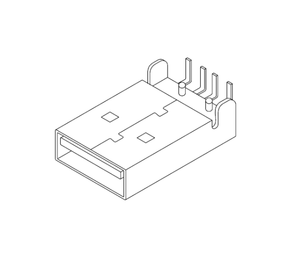 USB A公 90度彎插