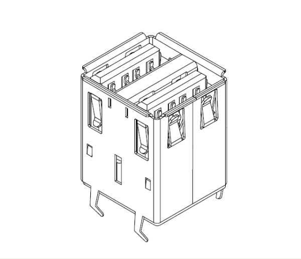 雙層USB A母 直插