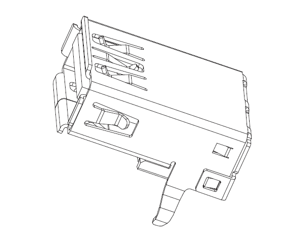 90度彎針焊板A型USB3.0母座