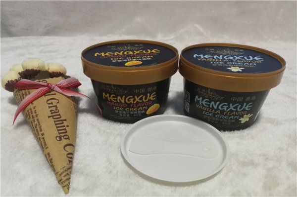 MENGXUE180ml膜內貼蓋冰淇淋紙杯