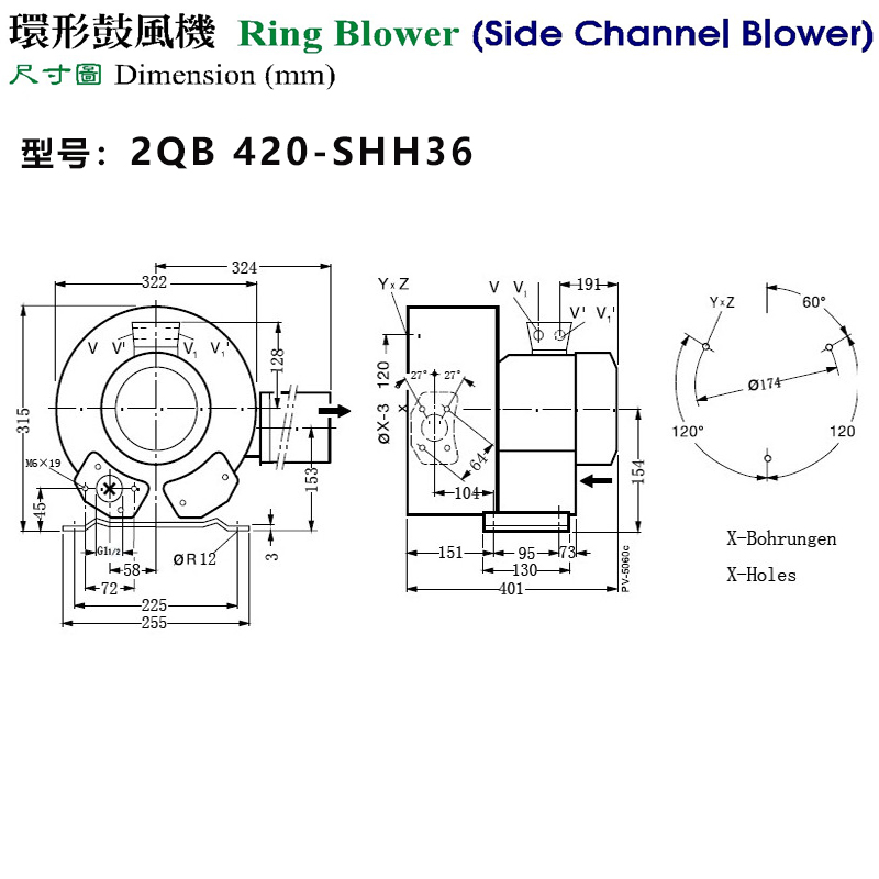 2QB 420-SHH36(1.5KW)外形尺寸