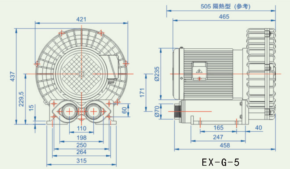 防爆鼓風(fēng)機(jī)尺寸圖