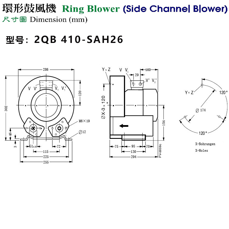 微型高壓鼓風(fēng)機(jī)外形尺寸
