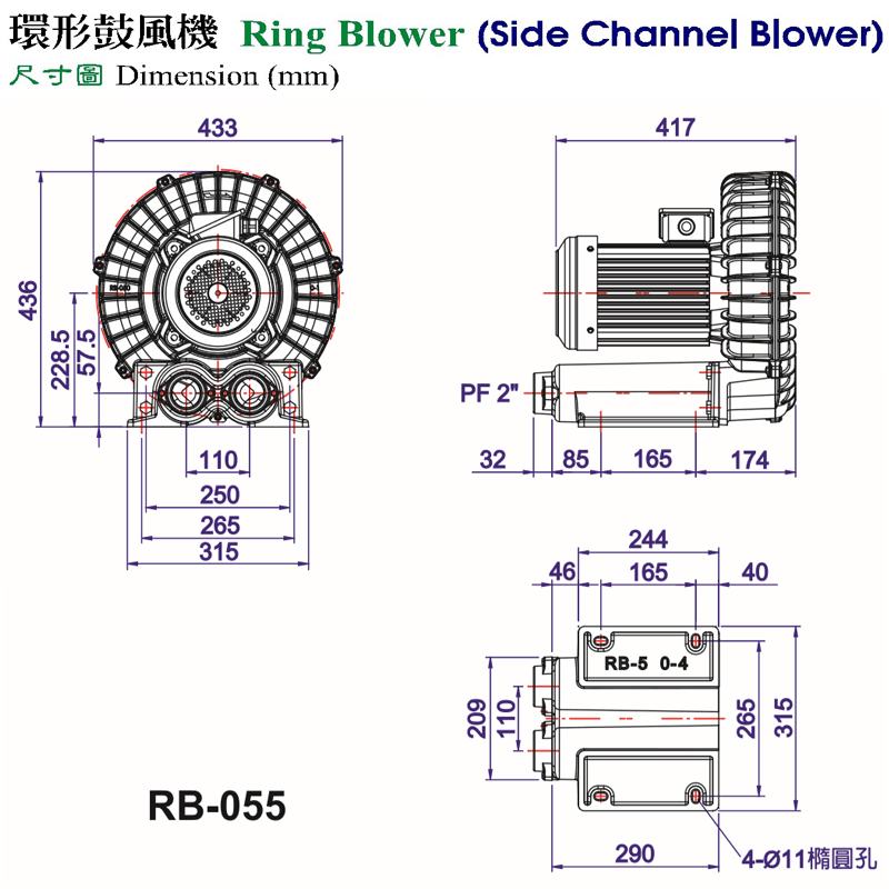 3.7KW自動化設(shè)備配套RB-055全風(fēng)環(huán)形鼓風(fēng)機現(xiàn)貨--上海梁瑾機電設(shè)備有限公司