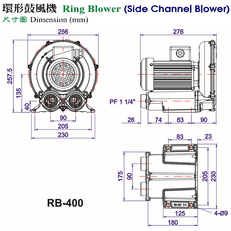 TAIWAN全風(fēng)鼓風(fēng)機-RB-400全風(fēng)環(huán)形風(fēng)機-電子設(shè)備用0.4KW全風(fēng)漩渦風(fēng)機--上海梁瑾機電設(shè)備有限公司