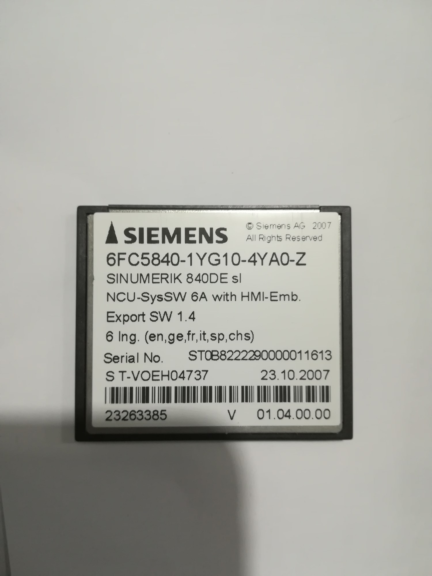 西門子CF卡 6FC5840-1YG10-4YAO-Z 專業(yè)二手備件銷售