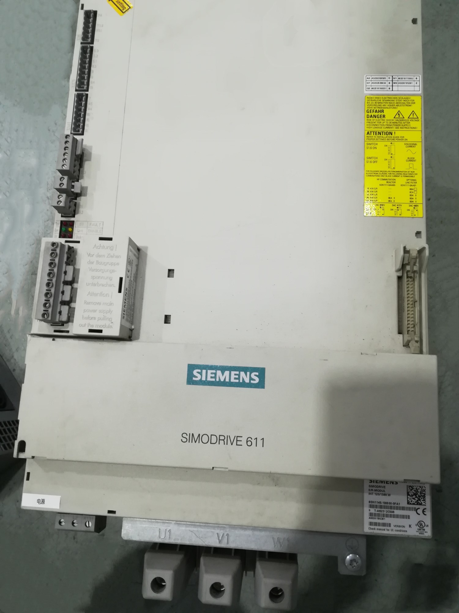 西門子120/156KW電源 6SN1145-1BB00-0FA1 專業(yè)維修檢測(cè)